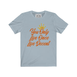 Unisex Jersey Short Sleeve YOLO w/orange print