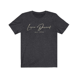 Unisex Jersey Short Sleeve Tee LD signature Cream Print