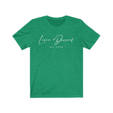 Load image into Gallery viewer, Unisex Jersey Short Sleeve Tee LD signature White Print