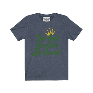 Unisex Jersey Short Sleeve YOLO w/green print