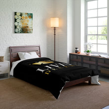 Load image into Gallery viewer, Comforter Black w/ Circle Crown print