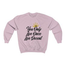 Load image into Gallery viewer, Unisex Crewneck Sweatshirt YOLO w/Black Print