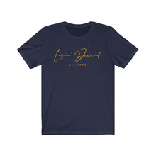 Load image into Gallery viewer, Unisex Jersey Short Sleeve Tee LD signature Orange Print