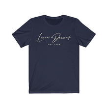 Load image into Gallery viewer, Unisex Jersey Short Sleeve Tee LD signature Cream Print