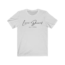 Load image into Gallery viewer, Unisex Jersey Short Sleeve Tee LD signature Black Print