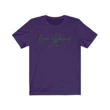 Load image into Gallery viewer, Unisex Jersey Short Sleeve Tee LD signature Kelly Green Print
