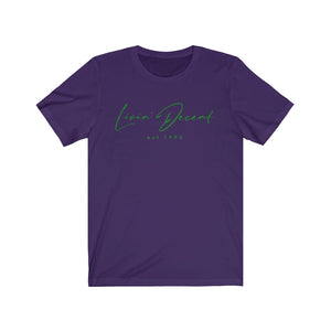 Unisex Jersey Short Sleeve Tee LD signature Kelly Green Print