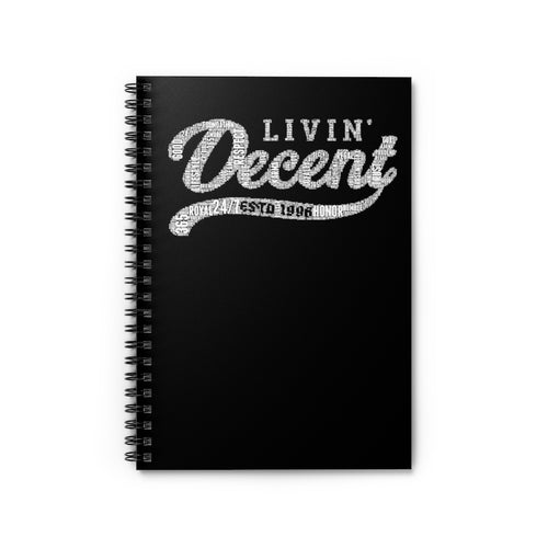 Spiral Notebook Black/White - Ruled Line