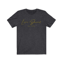 Load image into Gallery viewer, Unisex Jersey Short Sleeve Tee LD signature Gold Print