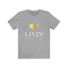 Load image into Gallery viewer, Unisex Jersey Short Sleeve Tee Circle Crown White/Gold print