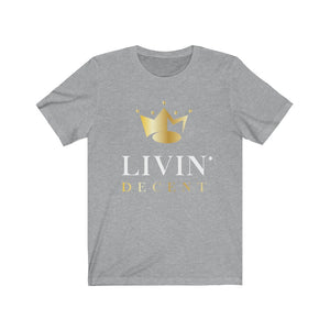 Unisex Jersey Short Sleeve Tee Circle Crown White/Gold print