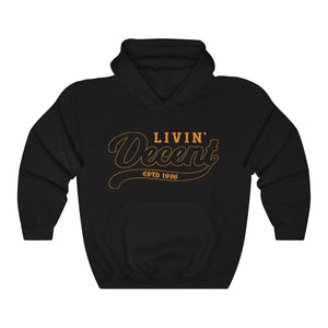 Unisex Hoodie Orange Outline Print