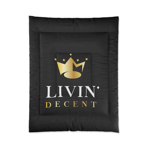 Comforter Black w/ Circle Crown print