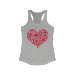 Women's Love Livin' Tank w/ red print