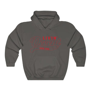 Unisex Hoodie Red Outline Print