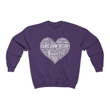 Load image into Gallery viewer, Unisex Crewneck Sweatshirt I Love Livin&#39; w/White Print