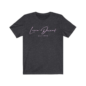 Unisex Jersey Short Sleeve Tee LD signature Pink Print
