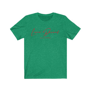 Unisex Jersey Short Sleeve Tee LD signature Red Print