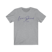 Load image into Gallery viewer, Unisex Jersey Short Sleeve Tee LD signature Navy Print