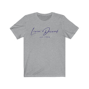Unisex Jersey Short Sleeve Tee LD signature Navy Print