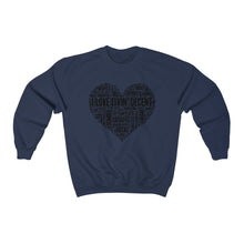 Load image into Gallery viewer, Unisex Crewneck Sweatshirt I Love Livin&#39; w/Black Print