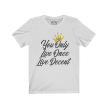 Load image into Gallery viewer, Unisex Jersey Short Sleeve YOLO w/grey print