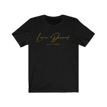 Load image into Gallery viewer, Unisex Jersey Short Sleeve Tee LD signature Gold Print