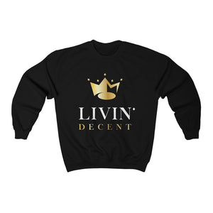 Unisex Crewneck Sweatshirt Circle Crown White/Gold print