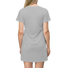 Load image into Gallery viewer, Ladies Dress Light Grey w/ white print