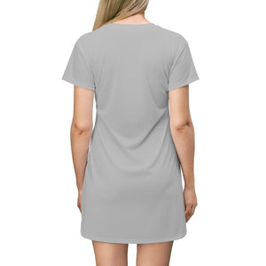 Ladies Dress Light Grey w/ white print