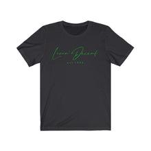 Load image into Gallery viewer, Unisex Jersey Short Sleeve Tee LD signature Kelly Green Print