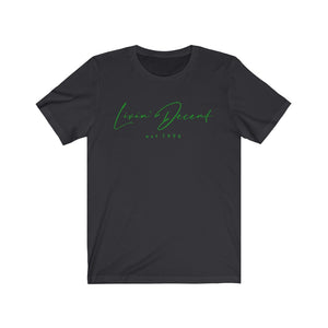Unisex Jersey Short Sleeve Tee LD signature Kelly Green Print