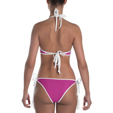 Load image into Gallery viewer, Bikini 2 piece fuchsia w/ white print