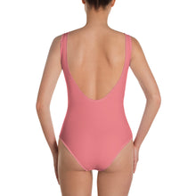 Load image into Gallery viewer, One-Piece Swimsuit coral w/ white print