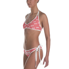 Load image into Gallery viewer, Bikini 2 piece coral w/ white print