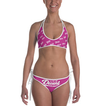 Load image into Gallery viewer, Bikini 2 piece fuchsia w/ white print