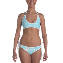 Load image into Gallery viewer, Bikini 2 piece aqua w/ white print