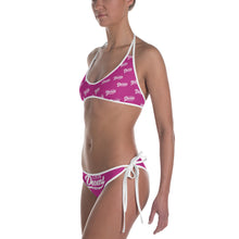 Load image into Gallery viewer, Bikini 2 piece fuchsia w/ white print