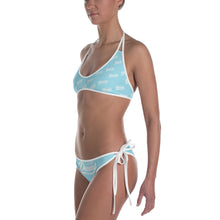 Load image into Gallery viewer, Bikini 2 piece aqua w/ white print