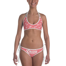 Load image into Gallery viewer, Bikini 2 piece coral w/ white print