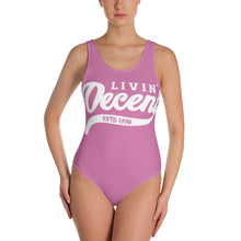 Load image into Gallery viewer, One-Piece Swimsuit pink w/ white print