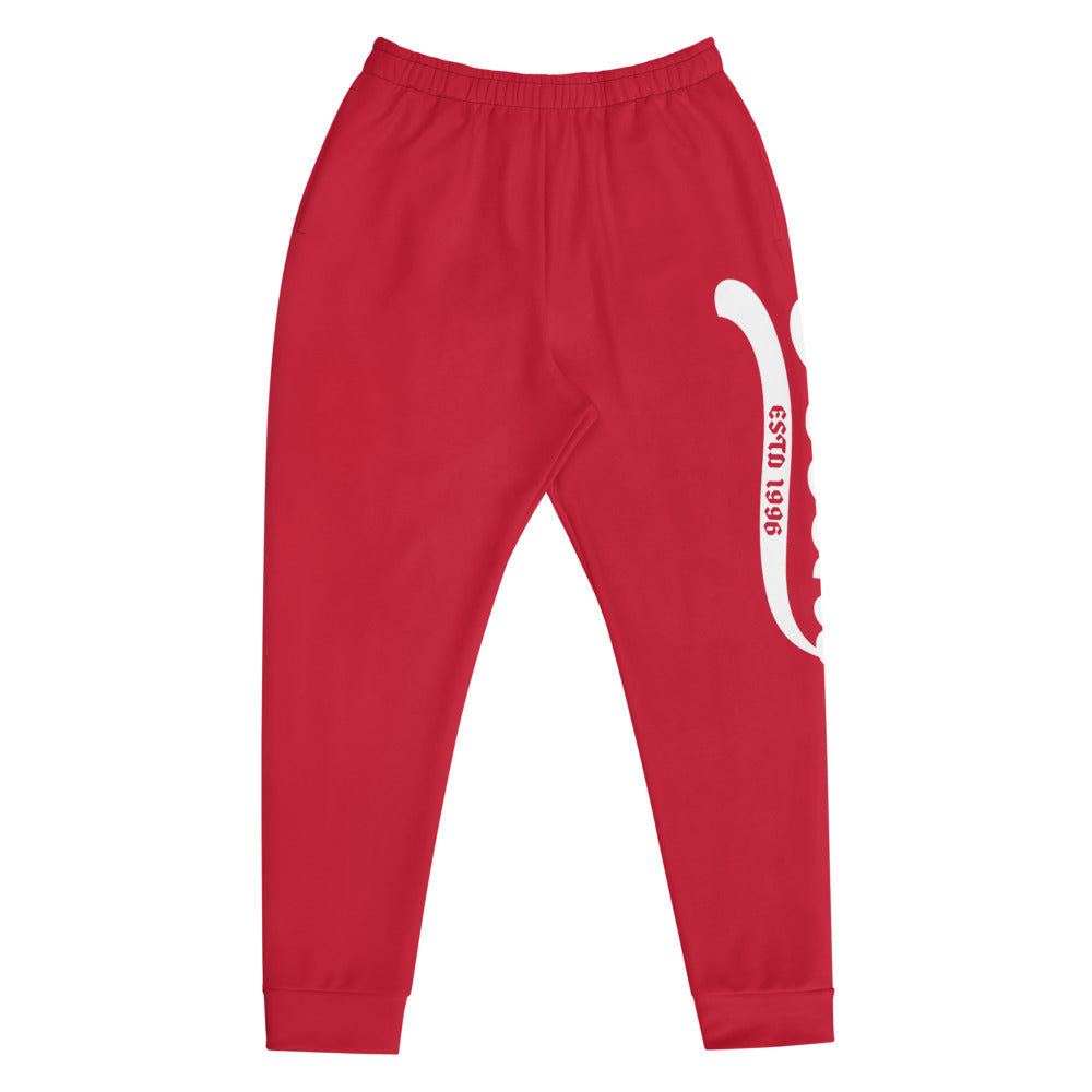 Joggers red w/ white print