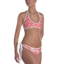 Load image into Gallery viewer, Bikini 2 piece coral w/ white print